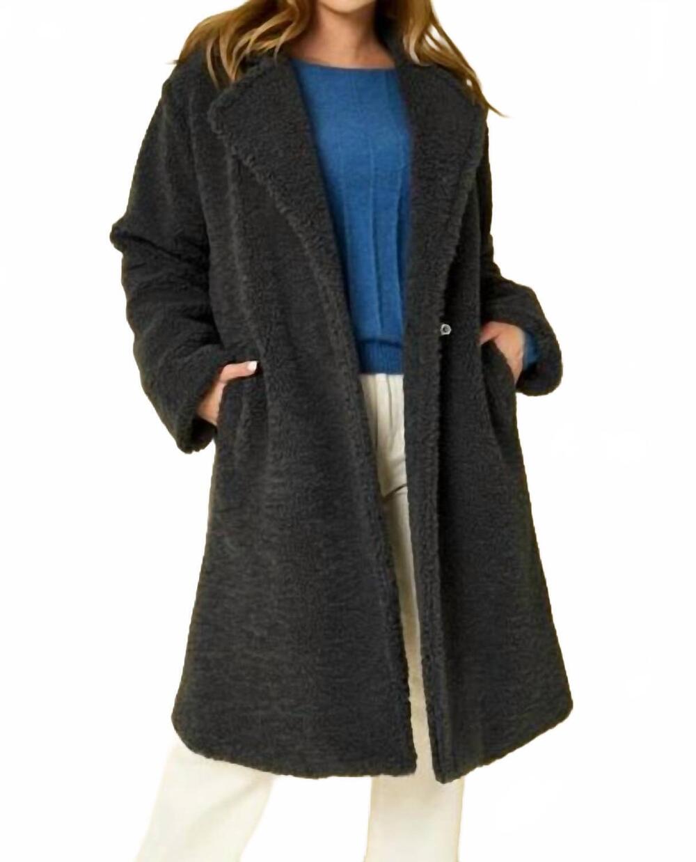 NEW GILLI teddy long coat in grey